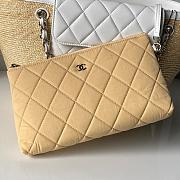 Chanel Large Shopping Tote Bag Beige Raffia and White Lambskin Light Gold Hardware 26×54×18cm - 2