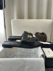 Chanel Lambskin Quilted Turnlock Flat Mules - 2