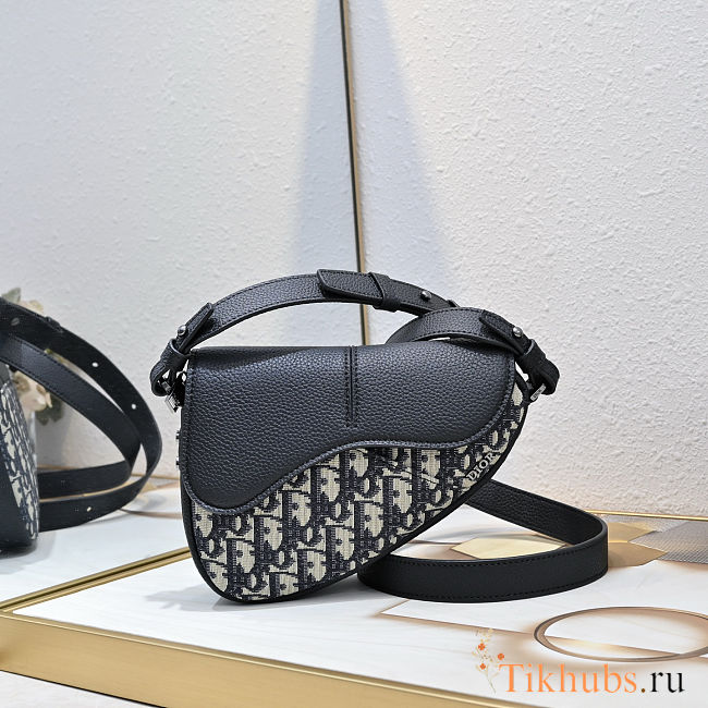 Dior Saddle Bag Black Grained Taurillon 19.5x15x5.5cm - 1