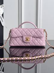 Chanel Mini Flap Bag with Top Handle Light Pink Bag 22×10×6.5cm - 1