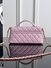 Chanel Mini Flap Bag with Top Handle Light Pink Bag 22×10×6.5cm - 3
