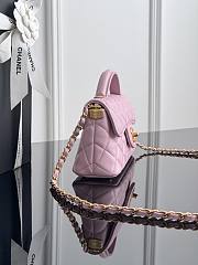 Chanel Mini Flap Bag with Top Handle Light Pink Bag 22×10×6.5cm - 4