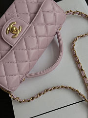 Chanel Mini Flap Bag with Top Handle Light Pink Bag 22×10×6.5cm - 5