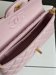 Chanel Mini Flap Bag with Top Handle Light Pink Bag 22×10×6.5cm - 6