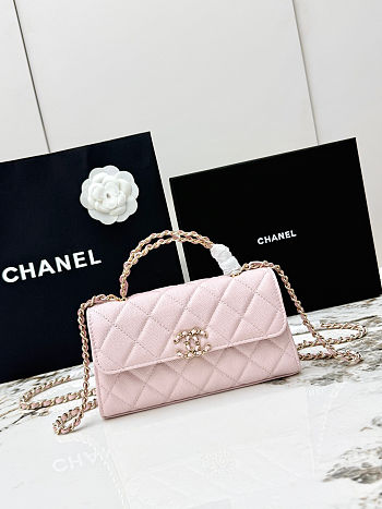 Chanel 25S Kelly Clutch Pink Bag 18X10X4.5cm