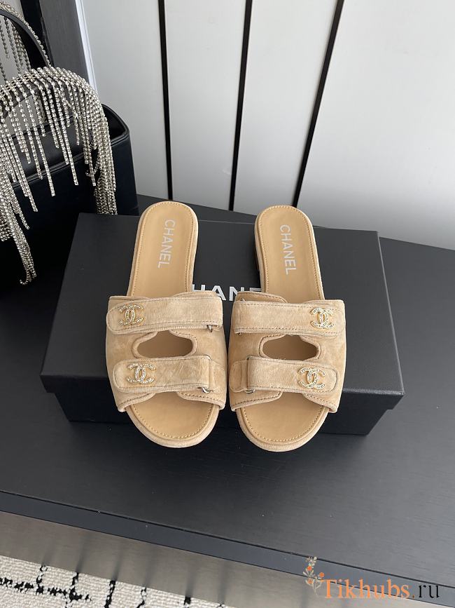 Chanel Mules - Suede kidskin, beige. - 1