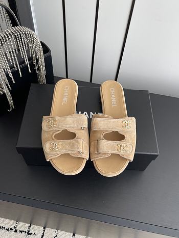 Chanel Mules - Suede kidskin, beige.