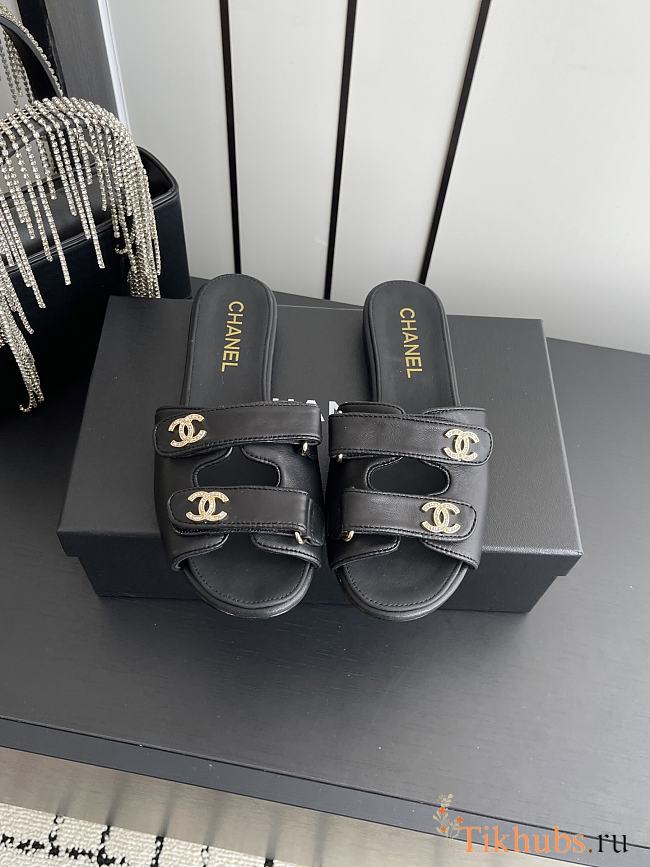 Chanel Dual Strap Slides - 1