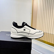 Chanel Sneakers - Calfskin & mixed fibers, ivory & black - 5