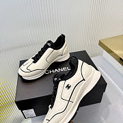 Chanel Sneakers - Calfskin & mixed fibers, ivory & black - 4