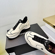 Chanel Sneakers - Calfskin & mixed fibers, ivory & black - 2