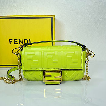 Fendi Mini Baguette Crossbody Neon Green Bag
