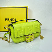 Fendi Mini Baguette Crossbody Neon Green Bag - 6