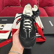 Chanel Sneakers - Velvet calfskin & mixed fibers, black & white. - 5