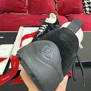 Chanel Sneakers - Velvet calfskin & mixed fibers, black & white. - 4