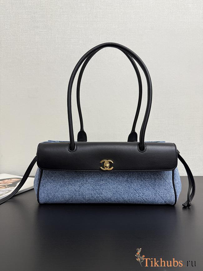 Chanel Baguette East West Tote Small Denim Bag 31x15x12cm - 1