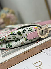 Dior Small Saddle Bag with multicolor Daisy Garden embroidery 25.5×20×6.5cm - 6