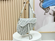 Dior Saddle Bag in latte and gray Dior Oblique jacquard - 3