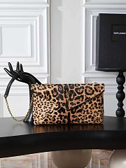 Saint Laurent Cassandre Leopard-Print Calf Hair Shoulder Bag 29.5×18×4.5cm - 1
