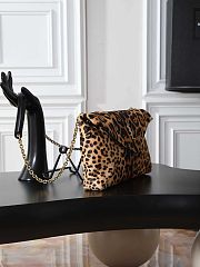 Saint Laurent Cassandre Leopard-Print Calf Hair Shoulder Bag 29.5×18×4.5cm - 5