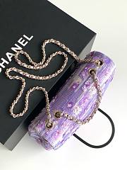 Chanel Purple Sequin Mini Rectangular Flap Bag 14x21x8cm - 6