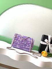 Chanel Purple Sequin Mini Rectangular Flap Bag 14x21x8cm - 3