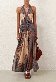 Zimmermann Ascension Plunge Halter Maxi Dress - 1