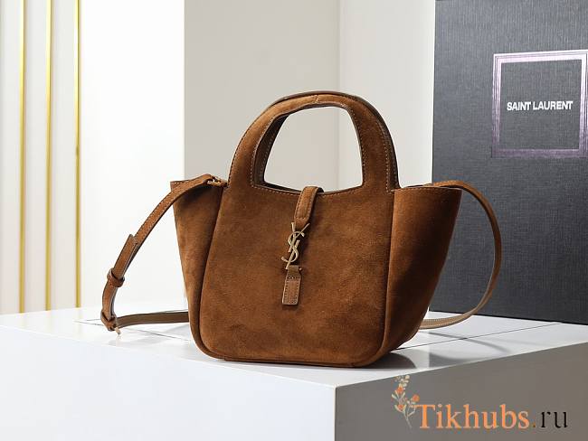 Saint Laurent Le 5 à 7 Baby Bea in Suede 18x15x13cm - 1