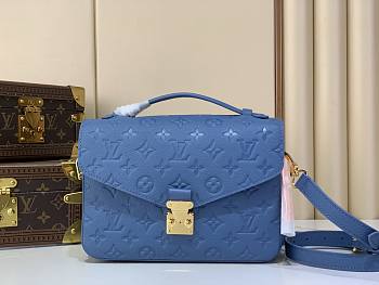 Louis Vuitton Pochette Métis Blue Jean Bag 25x19x7cm