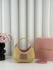 Miu Miu Wander Wicker Pink Handbag 20x12x6cm - 1