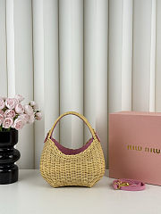 Miu Miu Wander Wicker Pink Handbag 20x12x6cm - 6