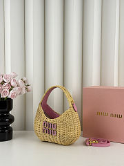 Miu Miu Wander Wicker Pink Handbag 20x12x6cm - 5