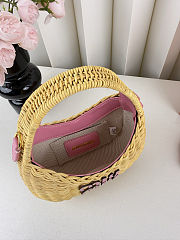 Miu Miu Wander Wicker Pink Handbag 20x12x6cm - 4