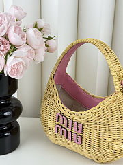 Miu Miu Wander Wicker Pink Handbag 20x12x6cm - 3