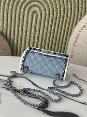 Chanel Mini Rectangular Denim Braided Single Flap Bag 20cm - 3