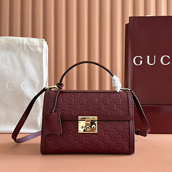 Gucci Padlock Medium Top Red Handle Bag 26x18x11.5cm