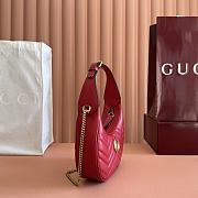 Gucci GG Marmont Half-Moon-Shaped Red Mini Bag 21×5×11cm - 5