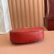 Gucci GG Marmont Half-Moon-Shaped Red Mini Bag 21×5×11cm - 4