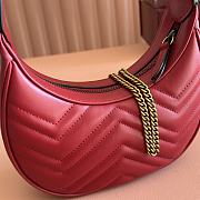Gucci GG Marmont Half-Moon-Shaped Red Mini Bag 21×5×11cm - 3