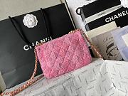 Chanel Tweed Quilted Pearl Twist Mini Square Flap 12.5×17×5cm - 5