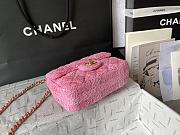 Chanel Tweed Quilted Pearl Twist Mini Square Flap 12.5×17×5cm - 4