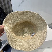 Miu Miu Logo Raffia Straw Fisherman Hat - 5