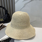 Miu Miu Logo Raffia Straw Fisherman Hat - 4