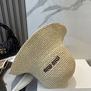 Miu Miu Logo Raffia Straw Fisherman Hat - 2