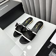  Chanel Bow Slide Black Sandals - 3