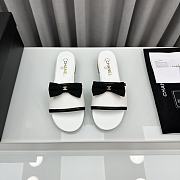 Chanel Bow Slide White Sandals - 1