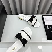 Chanel Bow Slide White Sandals - 6