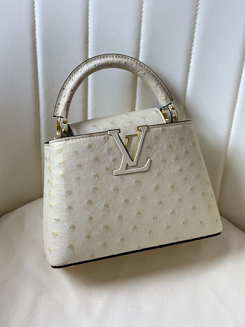 Louis Vuitton Capucines Pearl White Bag 21cm