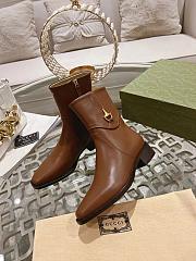 Gucci Leather Round-Toe Slip-On Boots - 5