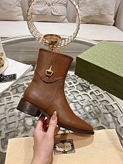 Gucci Leather Round-Toe Slip-On Boots - 4